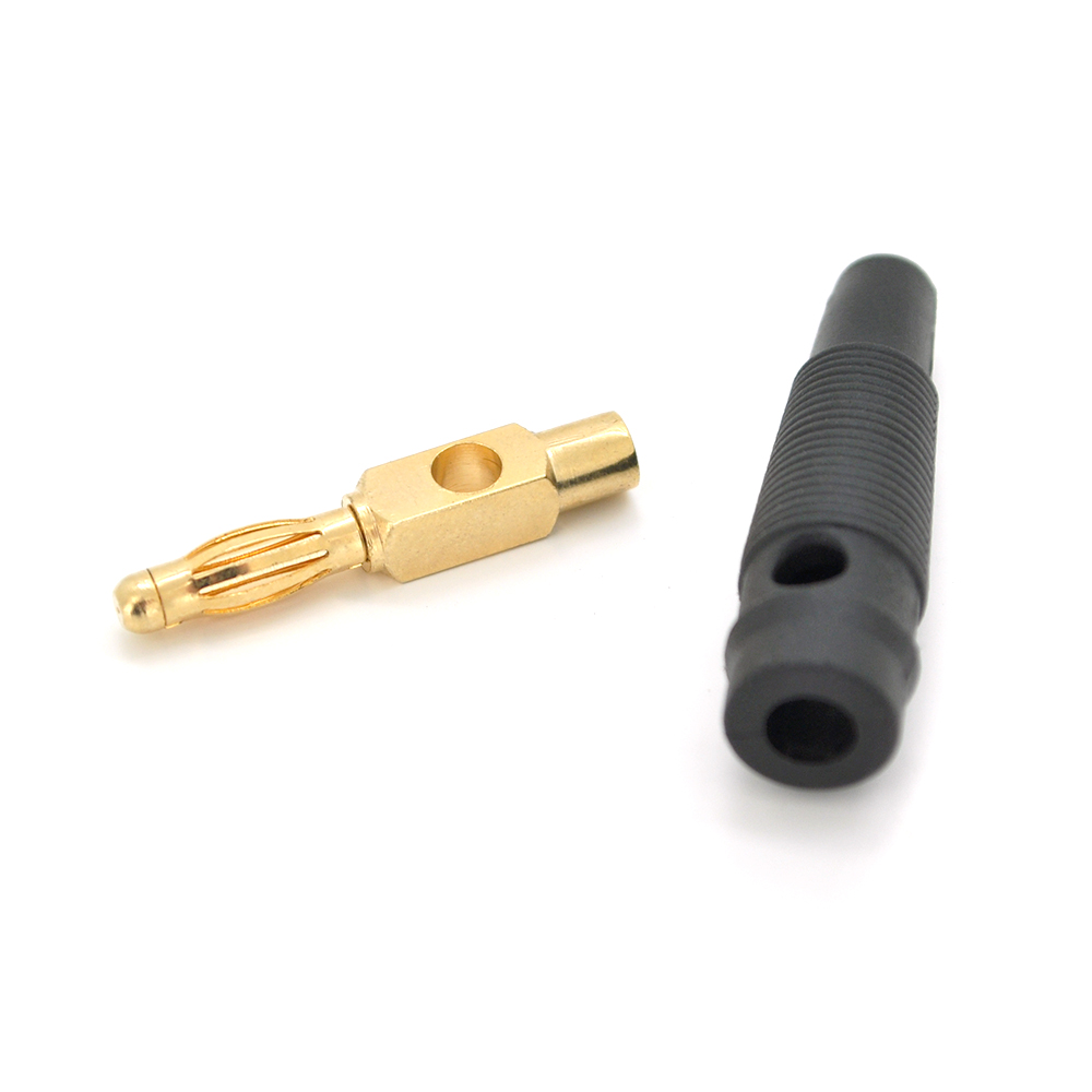 Наконечник кабельный винтовой VOLTRONIC ПВХ штекер позолоченный 220В/50А 4 мм (YUT_V2951)