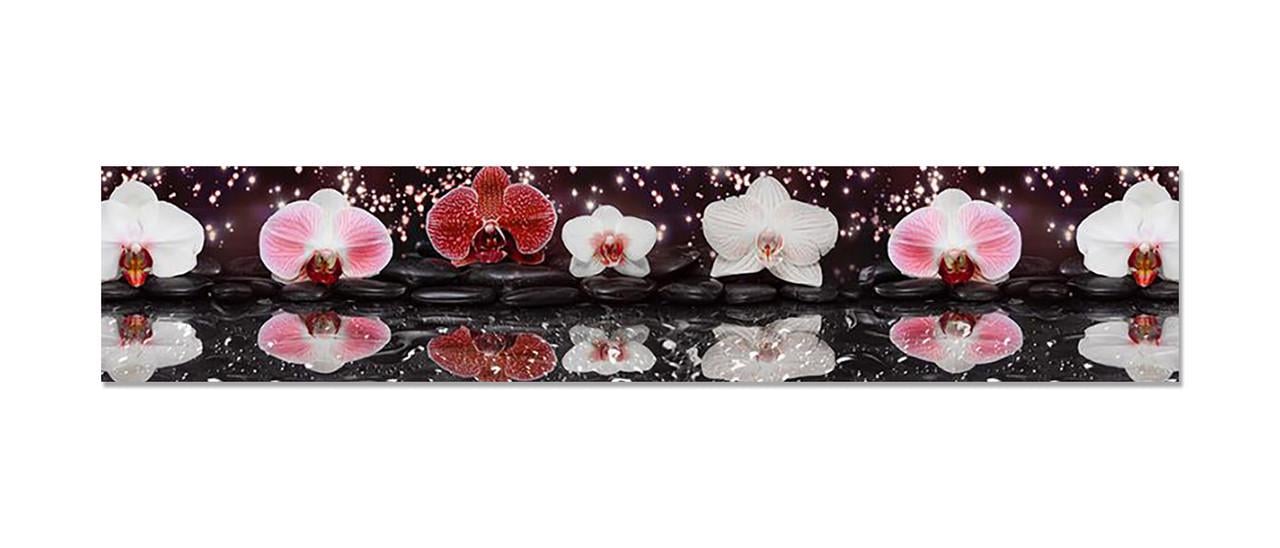 Наклейка виниловая на кухню Zatarga Орхидеи/Отражение 600х3000 мм (1294193329)