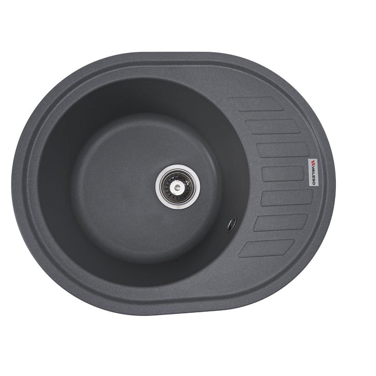 Мойка гранитная Valeso Soul 620х500 врезная овальная Серый матовый (PLTM-SP000047497)