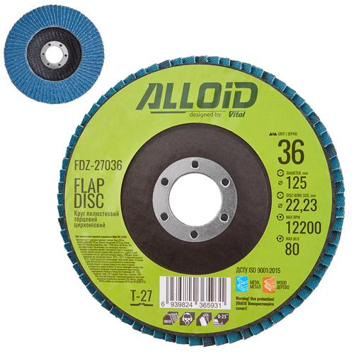 Круг лепестковый торцевой Alloid циркониевый 125 мм P36 T27 (00000061429) - фото 6