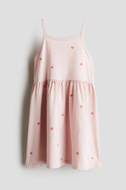 Платье H&M 1227370 Сердечки 122-128 см Розовый