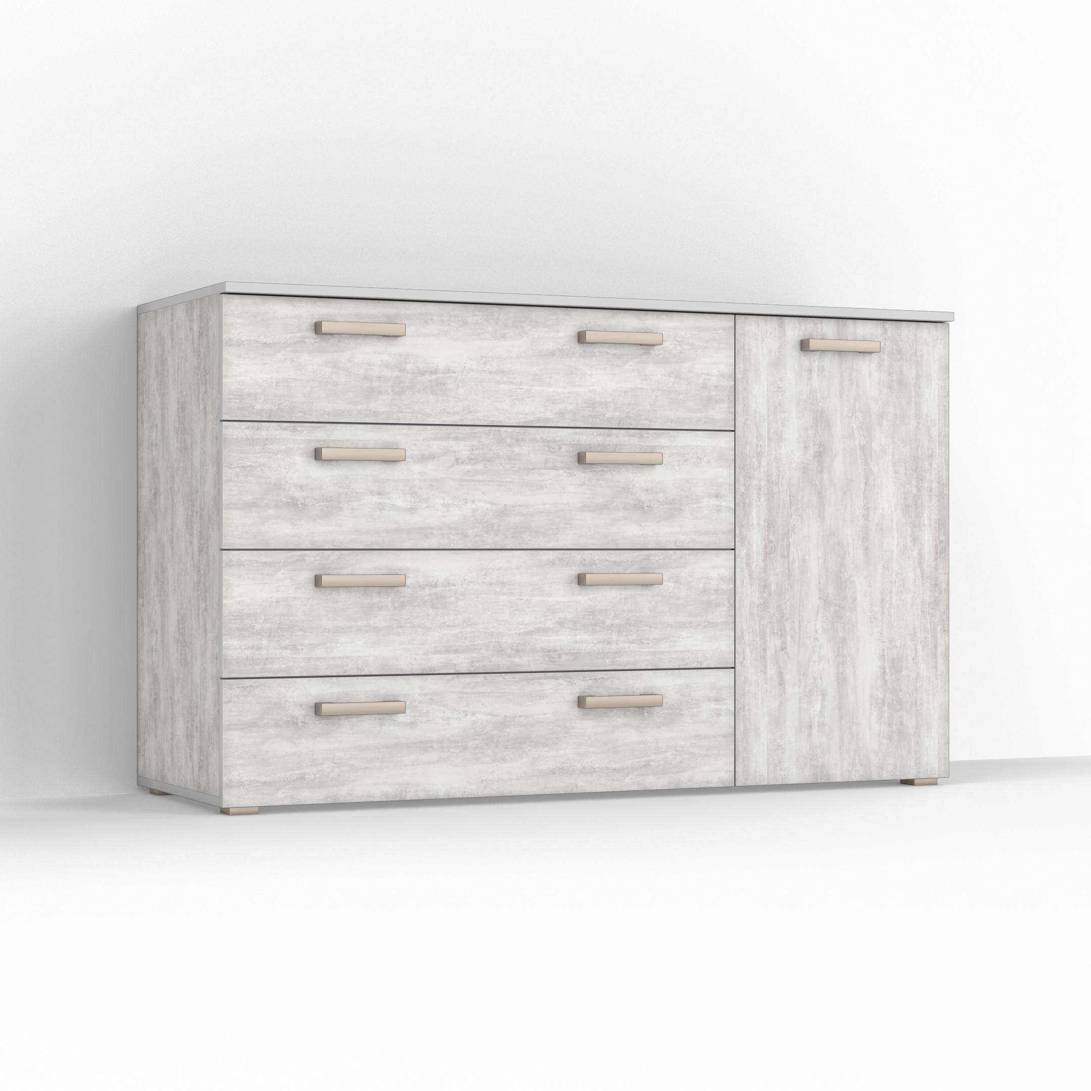 Комод Idea ТКБ-365.8 на 4 шухляди з дверима Бетон урбан (26718303) - фото 2 Комод Idea ТКБ-365.8 на 4 шухляди з дверима Бетон урбан (26718303) - фото 2