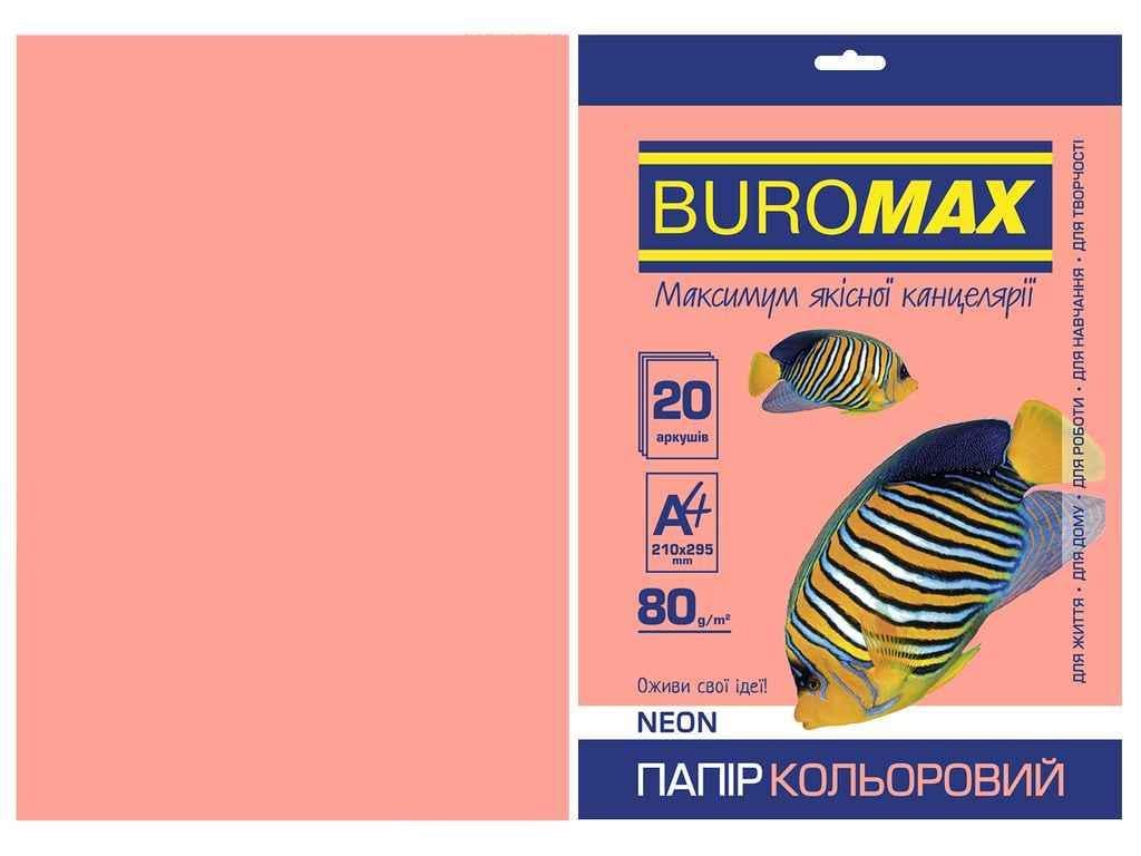 Бумага цветная Buromax А4 NEON 20 л. Розовый (BM.2721520-10)