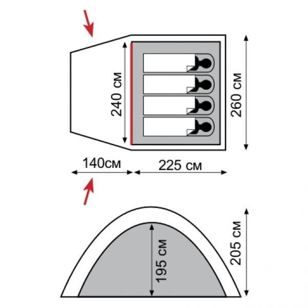 Палатка Tramp Bell 4 v2 TRT-081 4-х местная туристическая (2205732) - фото 2