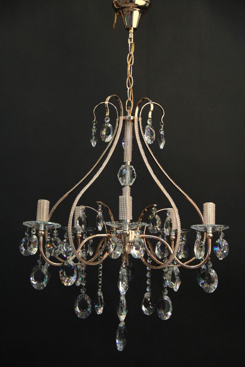 Люстра SVLIGHT A31201/5 хрустальная пятирожковая Золотой/Белый