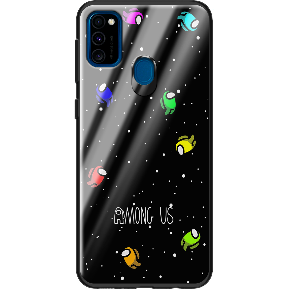 Чехол с рисунком Boxface Samsung M307 Galaxy M30s Among Us Invisible Черный силикон со стеклом (38209-bk76-38348)