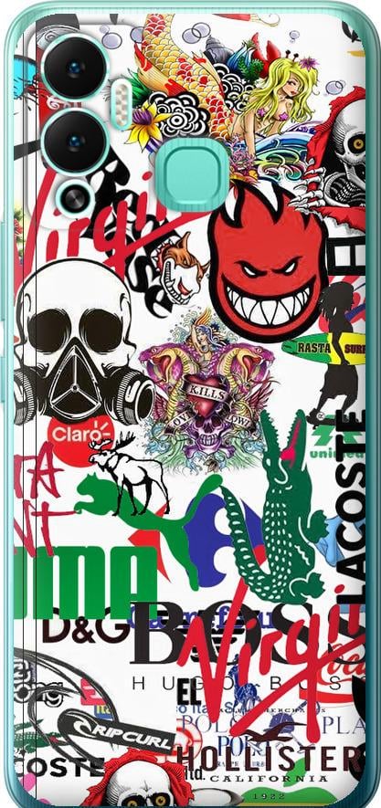 Чехол на Infinix Hot 12 Play Many different logos (4022u-2759-42517)