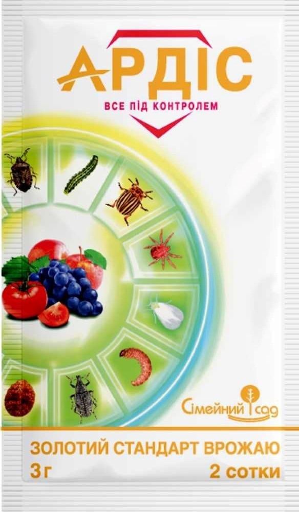 Инсектицид Ардис 3 г системно-контактный от колорадского жука/клещей/белокрылки и трипсов для овощей/плодовых и цветов