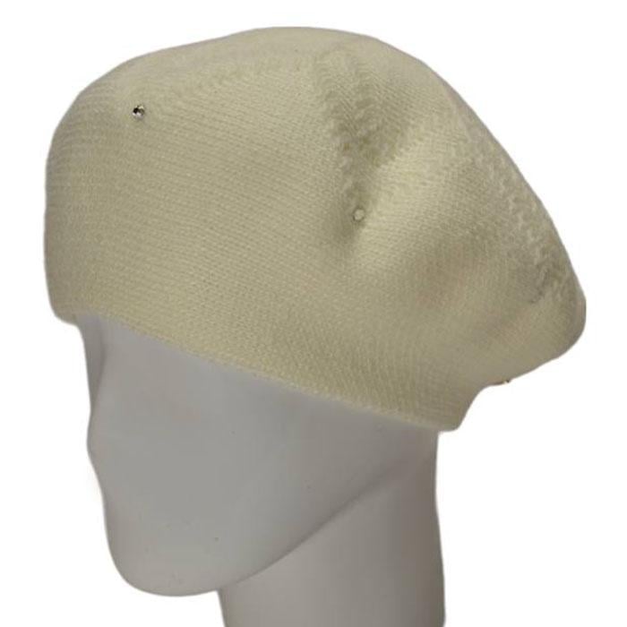 Берет женский Lirus Омега двойной шерстяной Молочный (111559)