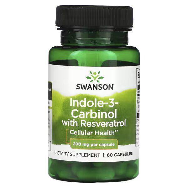 Индол-3-карбинол Swanson Indole-3-Carbinol with Resveratrol с ресвератролом 200 mg 60 капс.
