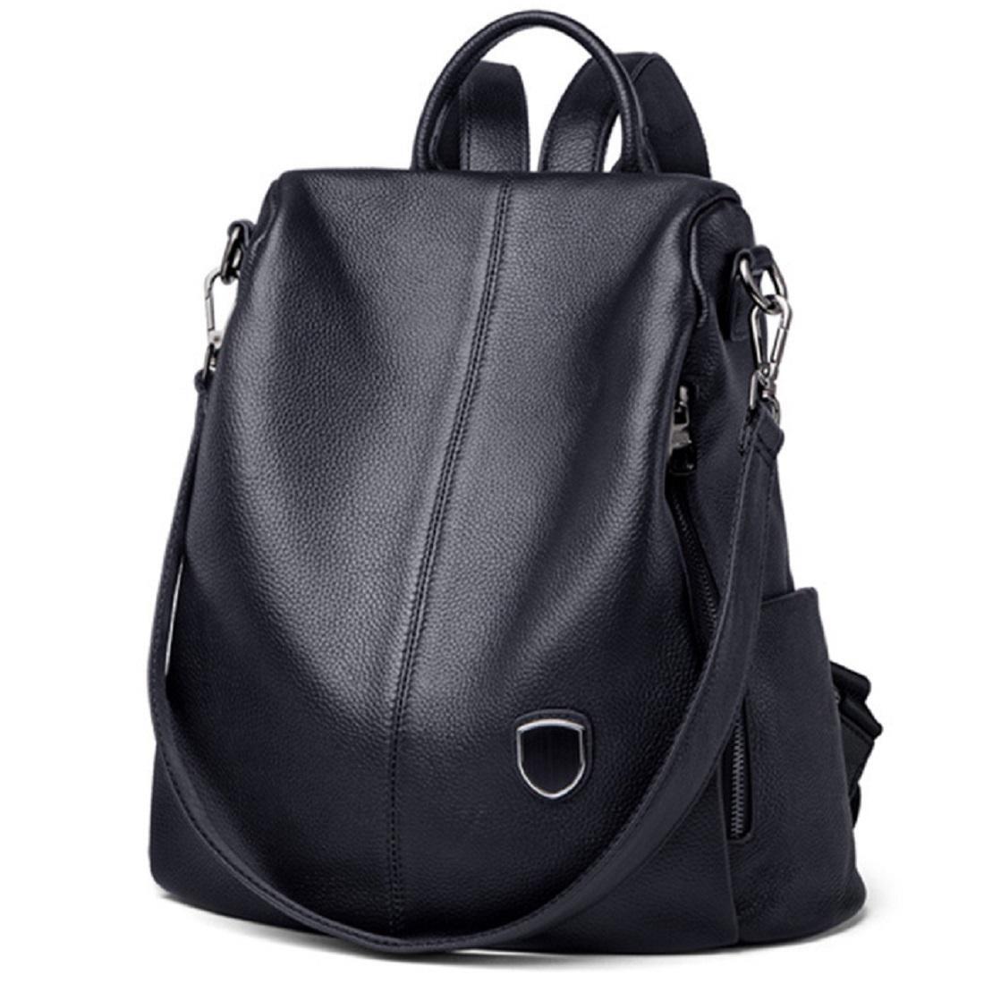 Городской рюкзак женский Royal Bag F-FL-NWBP27-8037A кожаный Черный (5837)