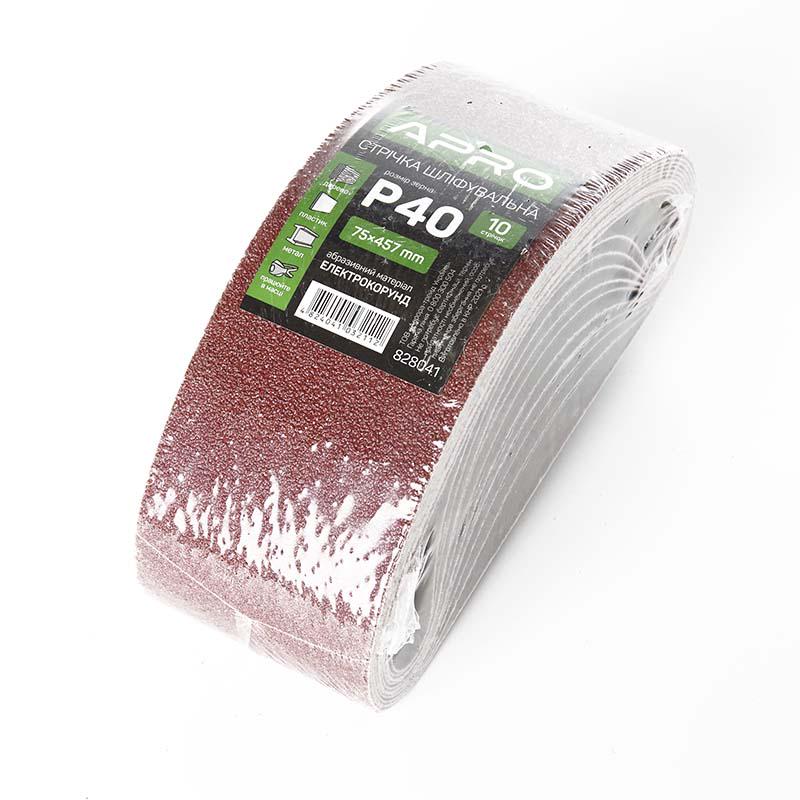 Стрічка шліфувальна нескінченна Apro P40 75x457 мм 10 шт. (18665527) - фото 2 Стрічка шліфувальна нескінченна Apro P40 75x457 мм 10 шт. (18665527) - фото 2