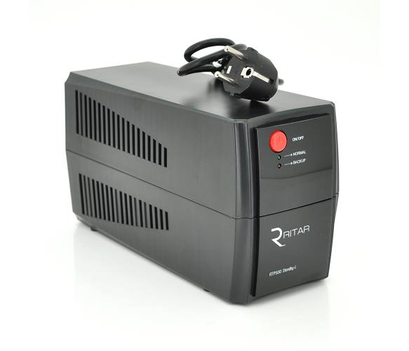 Источник бесперебойного питания Ritar RTP500 Standby-L 300W 2xSCHUKO 12V 4,5 Ah Black (RTP500L)