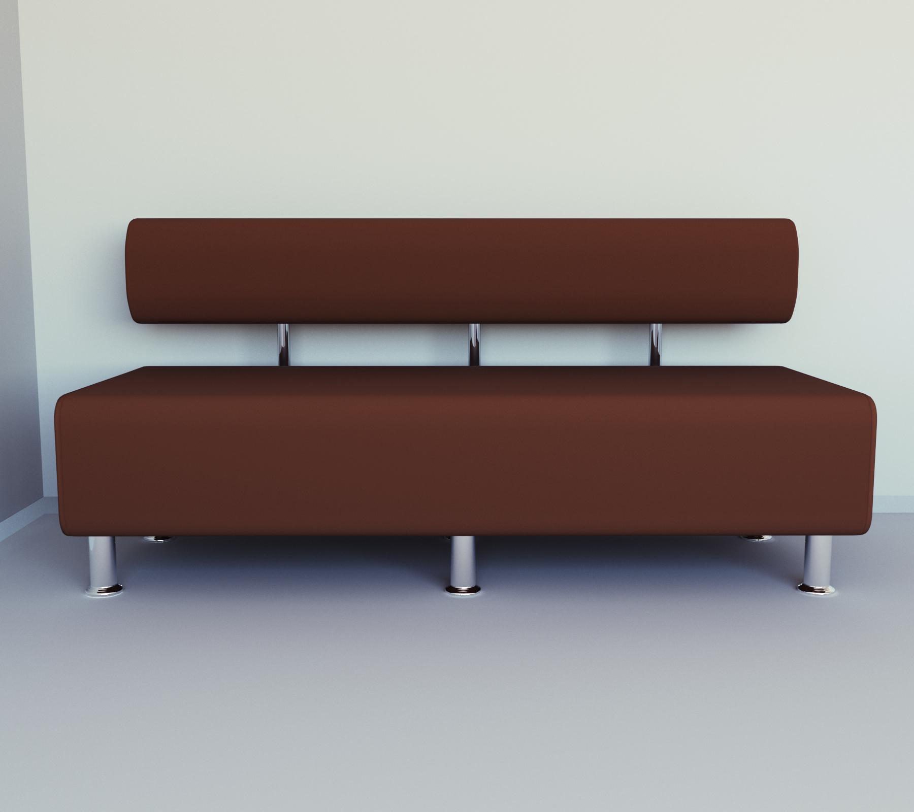 Диван офисный прямой Tobi Sho Ловис-42 без подлокотников 2000x540x750 мм кожзам Ореховый (2213) - фото 2