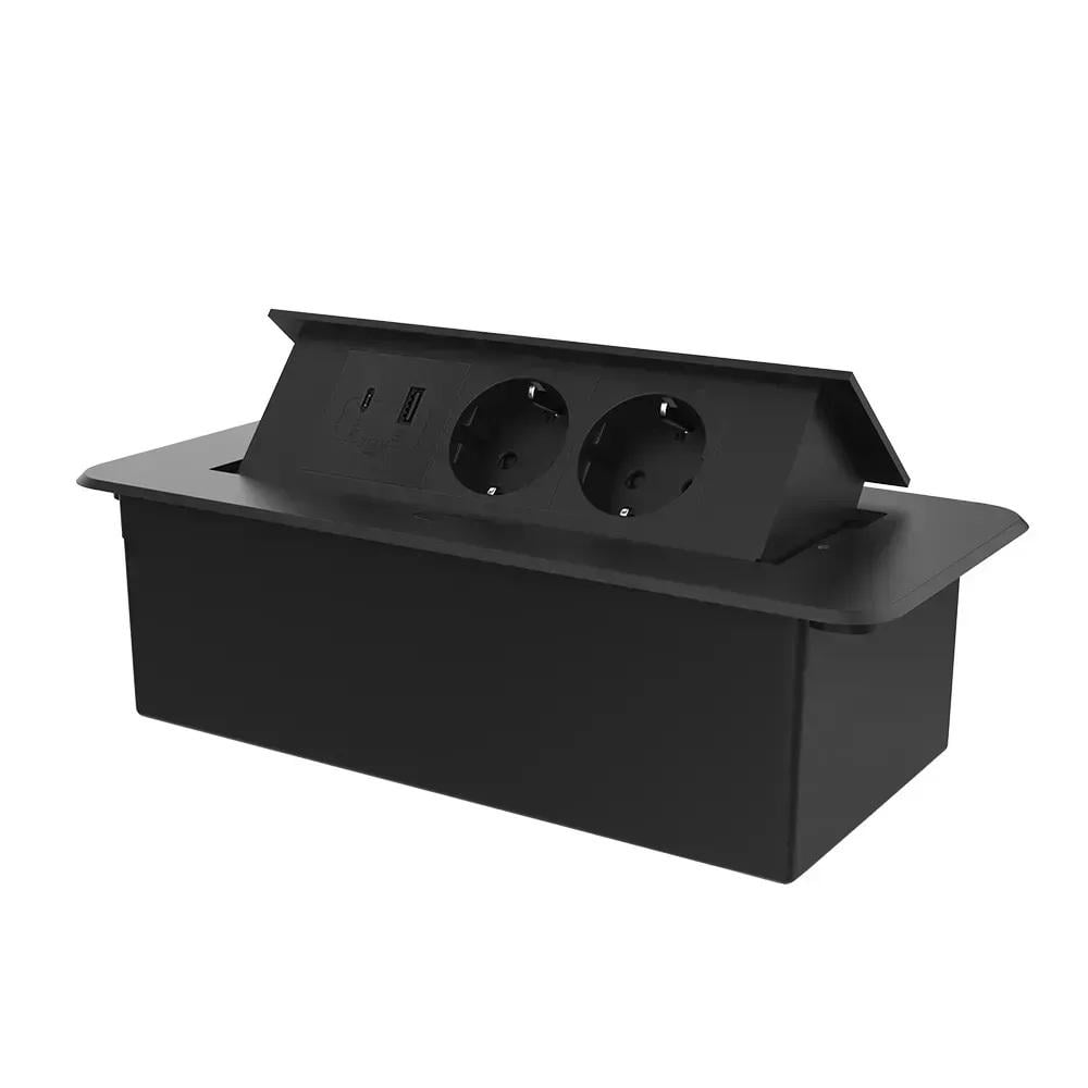 Розетка мебельная LIVOLO с USB-A/USB Type-C 36 Вт алюминий Черный (VL-SHS013-TC.UA.UC-BP-B) Розетка мебельная LIVOLO с USB-A/USB Type-C 36 Вт алюминий Черный (VL-SHS013-TC.UA.UC-BP-B)