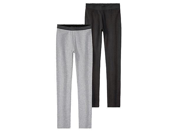 Набір дитячих лосин для дівчинки Pepperts! 134-140 см 2 шт. Чорний/Сірий меланж (26022125D)