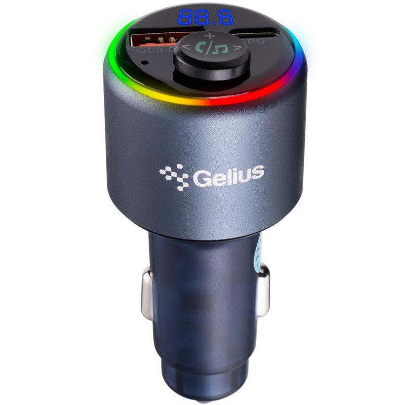 Модулятор FM Gelius Play GP-FMT050s 30W PD/18W QC (RGB)