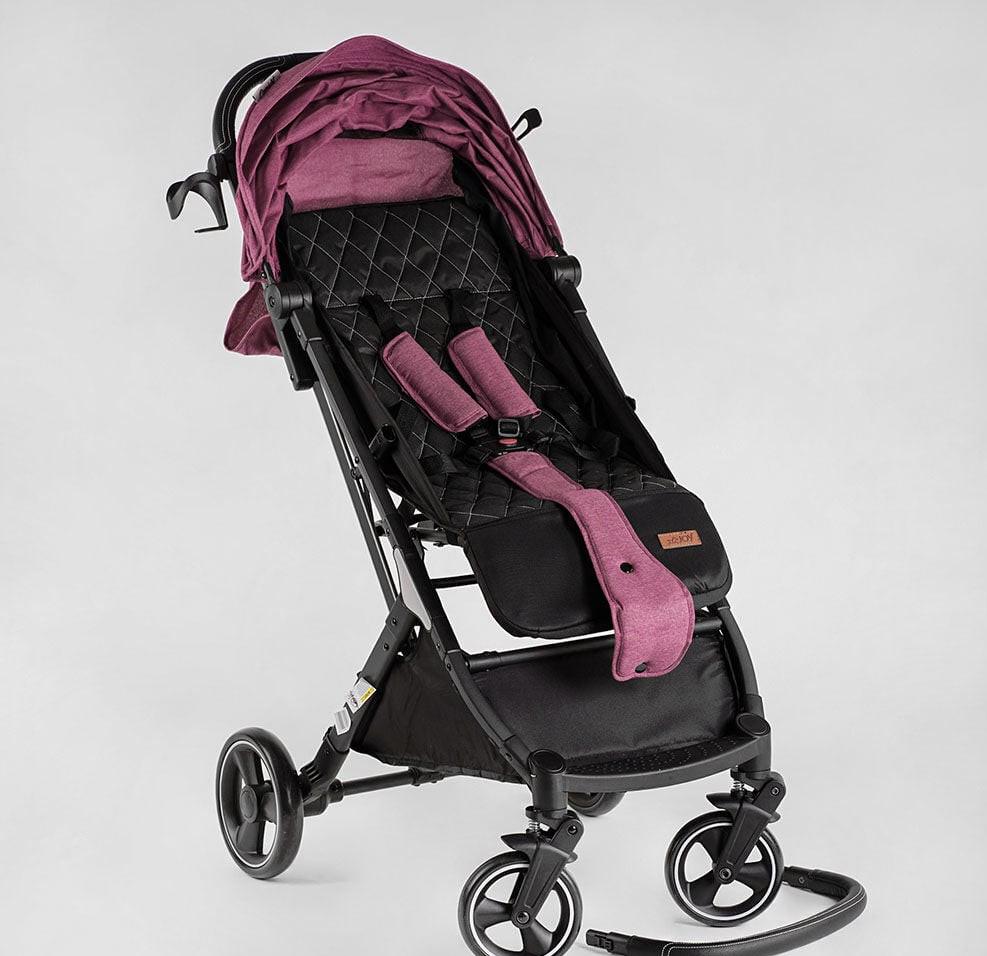 Коляска прогулочная Joy Comfort L-30201 со стальной рамой/футкавером/подстаканником Фиолетовый (23867913) - фото 3 Коляска прогулочная Joy Comfort L-30201 со стальной рамой/футкавером/подстаканником Фиолетовый (23867913) - фото 3