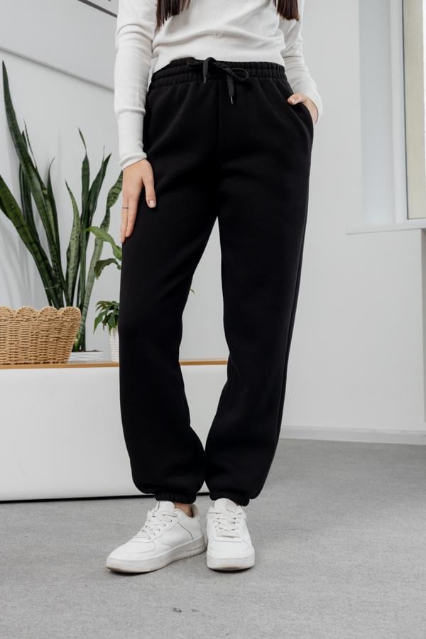 Штани жіночі зимові AKSAN байкові L Чорний (25.2802_black_46(L))