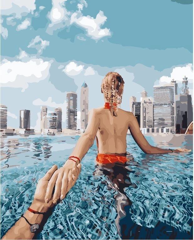 Картина по номерам Brushme GX24911 Следуй за мной Бассейн в Дубае 40x50 см (1296581401)