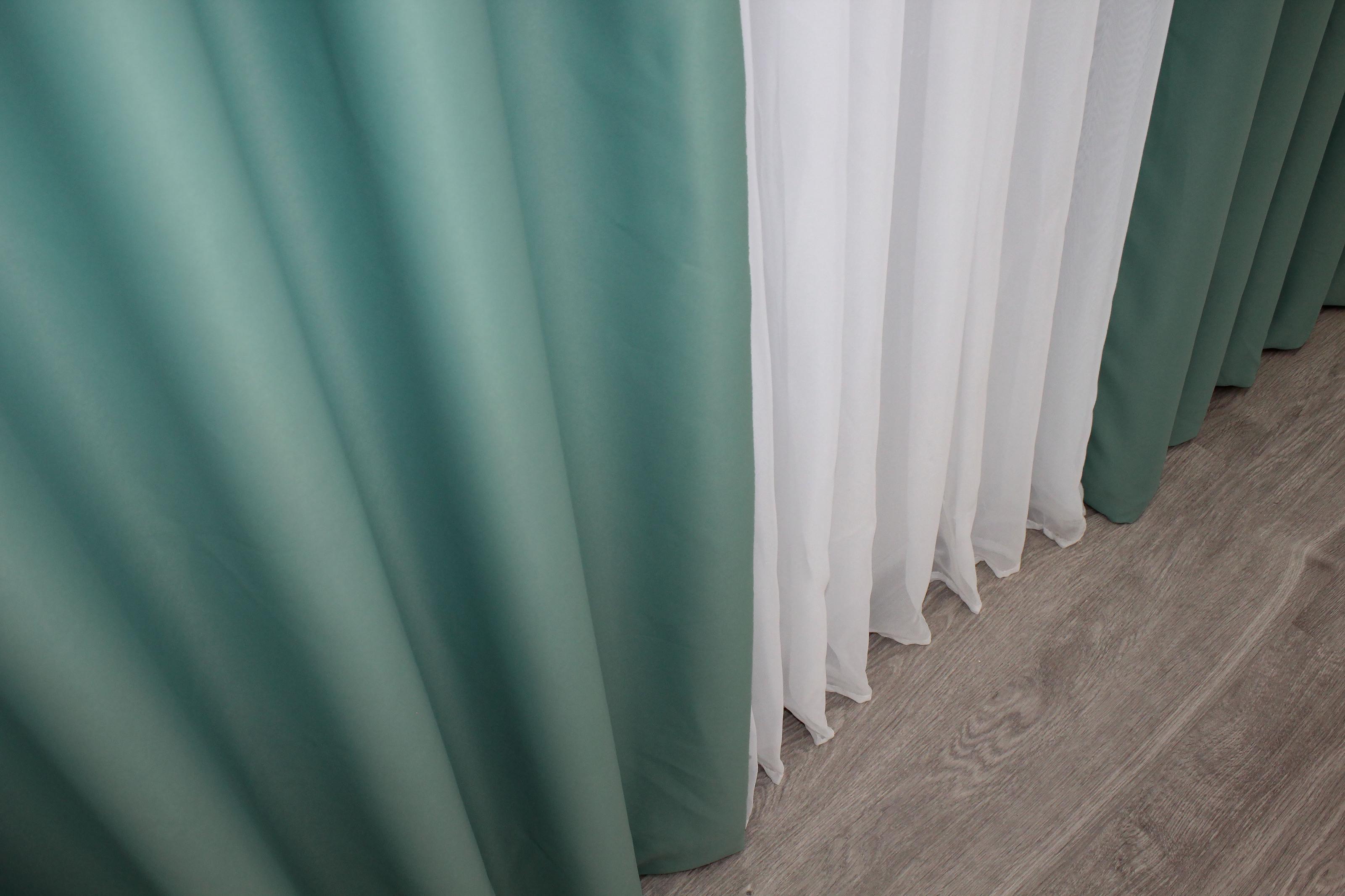 Комплект штор VR-Textil Midnight № 1229ш блекаут 150х290 см 2 шт. Бірюзовий (33-0057) - фото 7