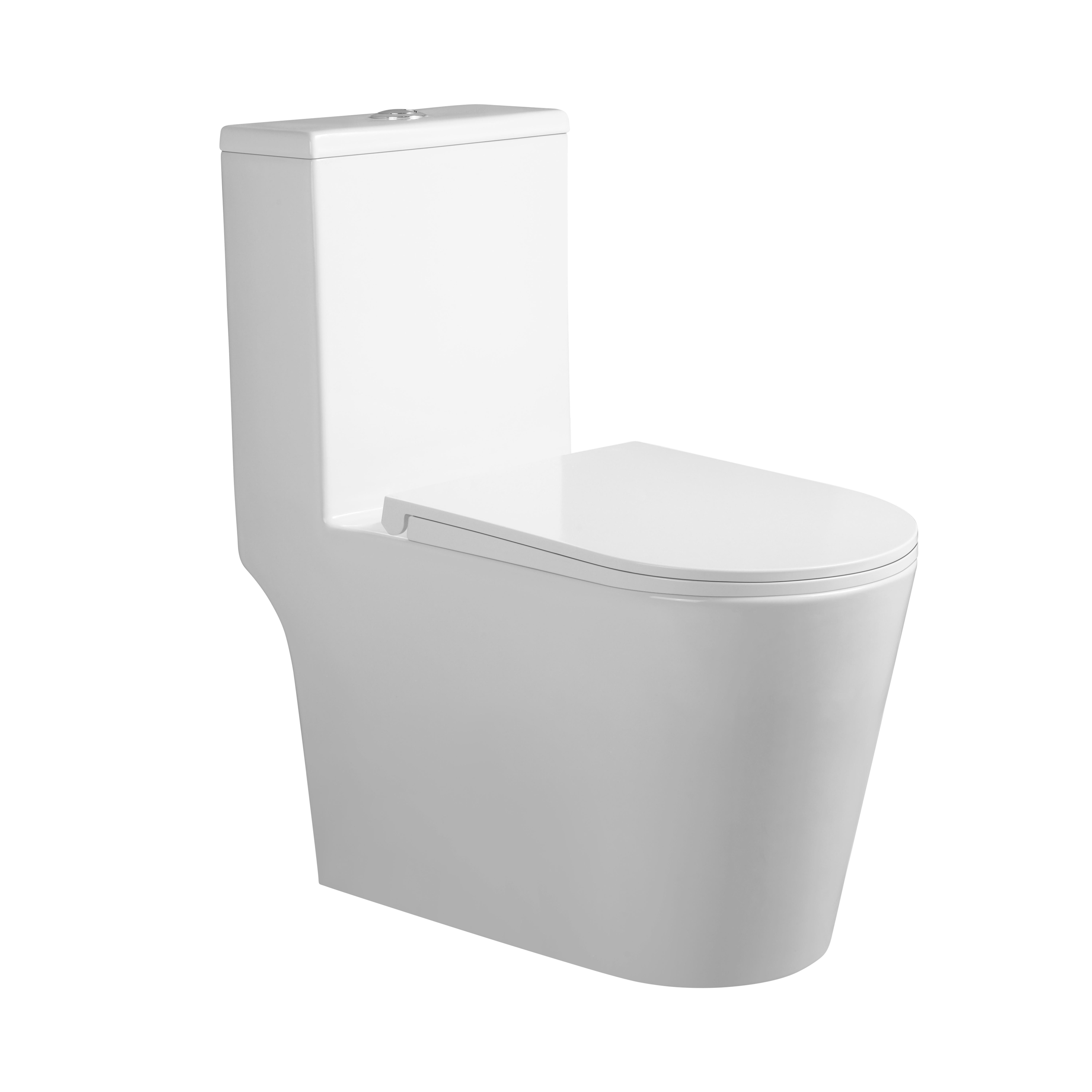Унитаз-моноблок напольный Qtap Kolibri Ultra Quiet безободочный с сидением Soft-close White (QT10226380W (SD00052624)