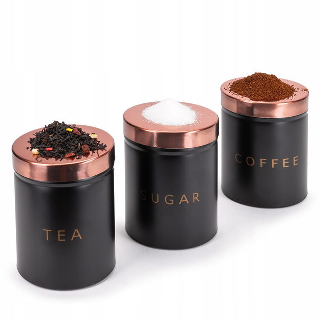 Набор емкостей для хранения Kamille КМ-1128 из металла 9,5х12 см Черный (150-84-1128)