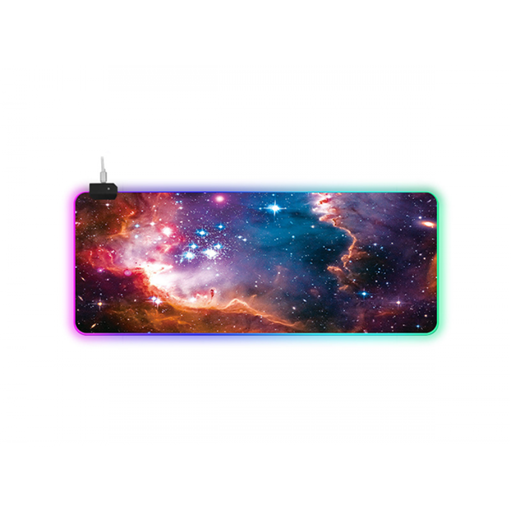 Игровая поверхность для компьютерной мыши и клавиатуры UKC G-618 RGB с подсветкой 80х30 см (3260)