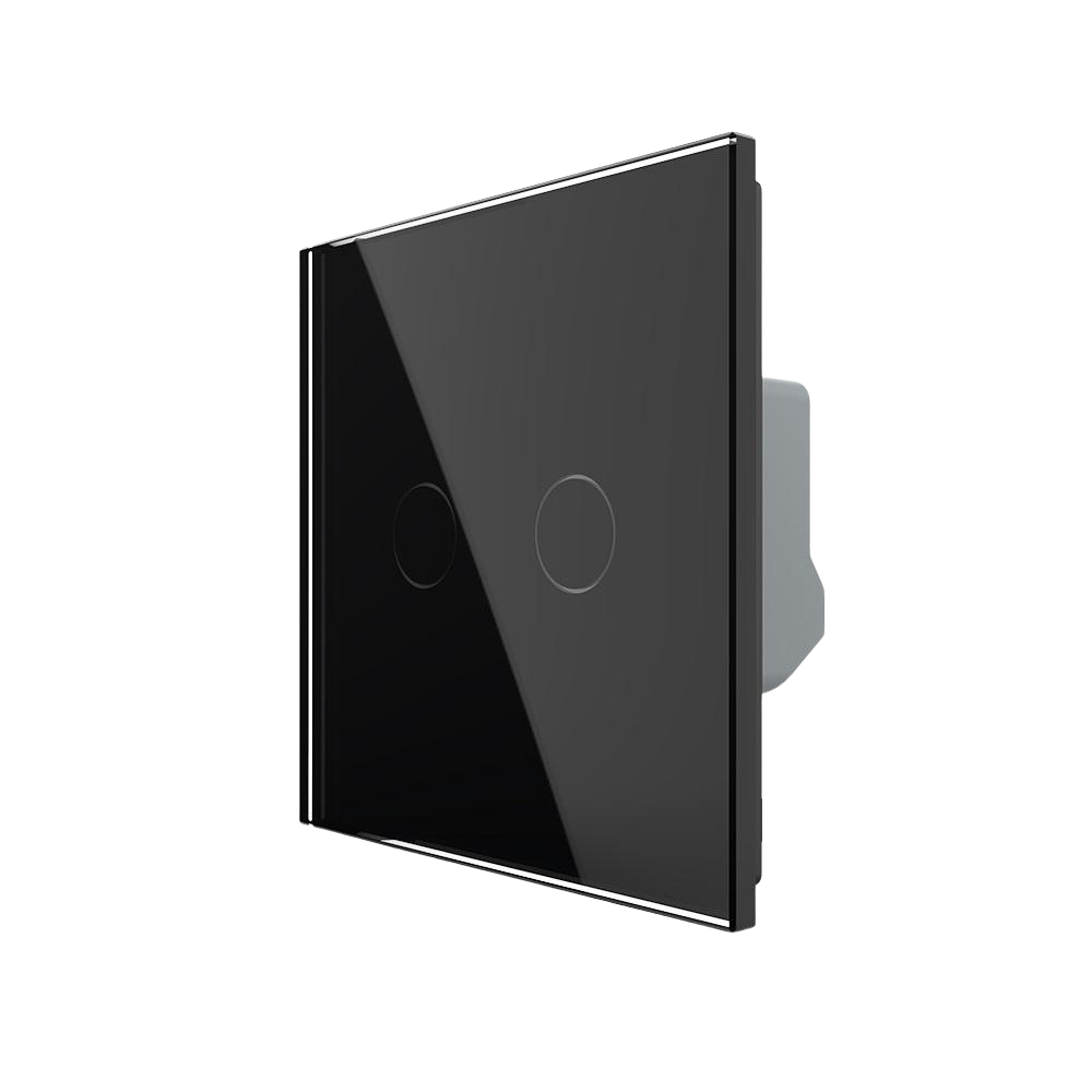 Умный сенсорный LIVOLO Wi-Fi выключатель 2 сенсора Стеклянный-черный (VL-C7FC2NY-2GBP)