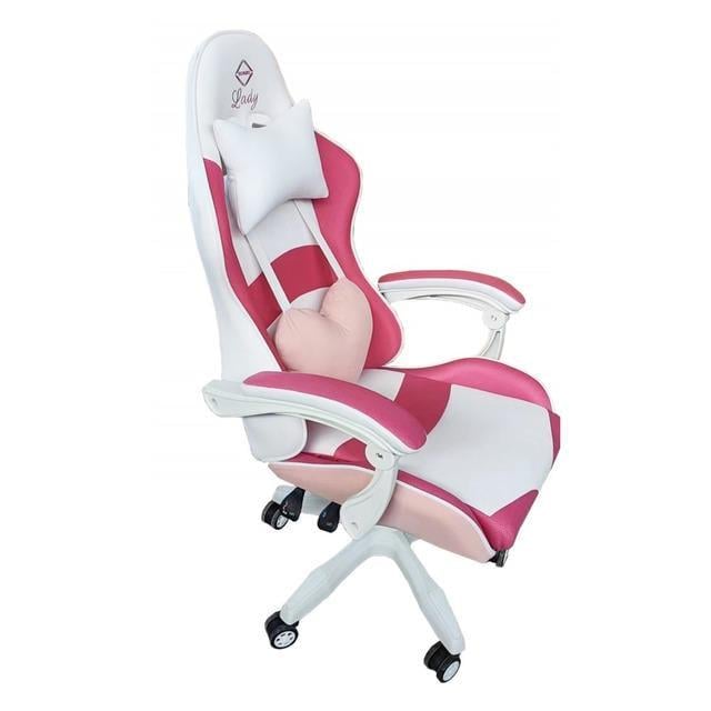 Крісло комп'ютерне офісне Bonro Lady 807 Рожево-білий (42300098) - фото 5