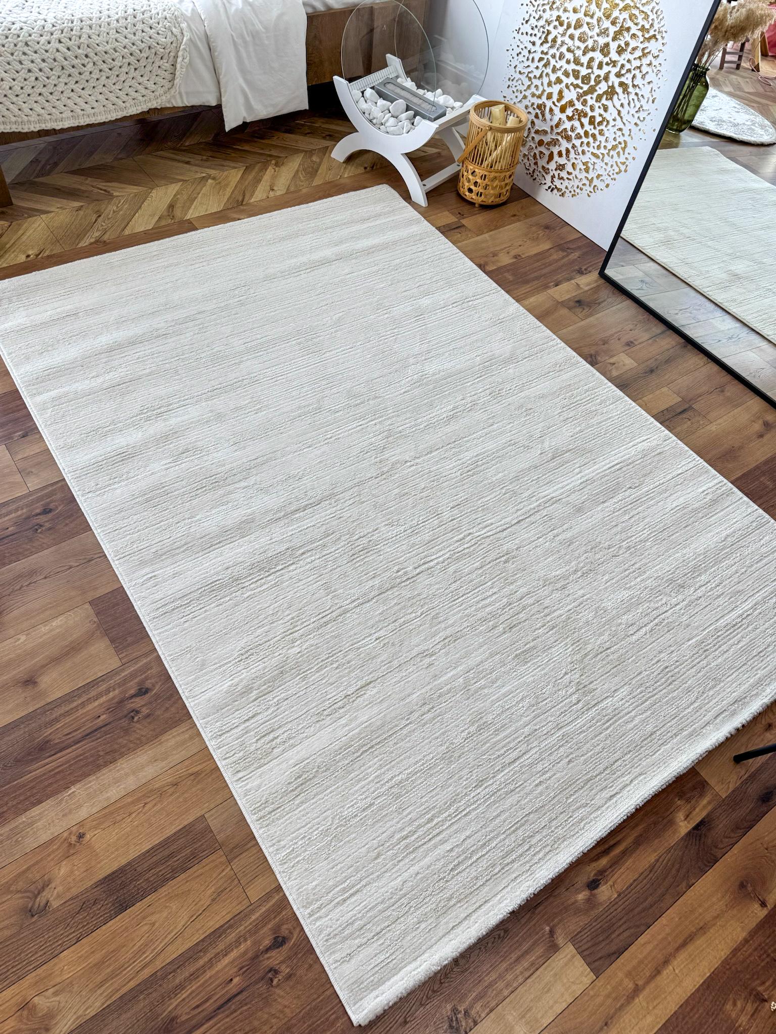 Килим низьковорсовий однотоний 120х180 см Білий