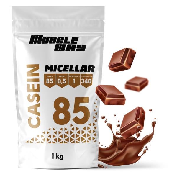 Мицеллярный казеин MuscleWay 85% Шоколад на 25 порций в порошке 1 кг (21-125-mk-mw-rs1.sh)