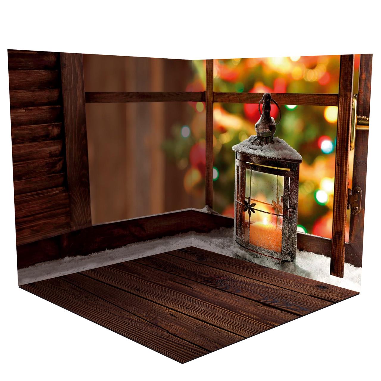 Фотофон виниловый угловой новогодний 140x140 см Frontlit 450 г/м2 №58512