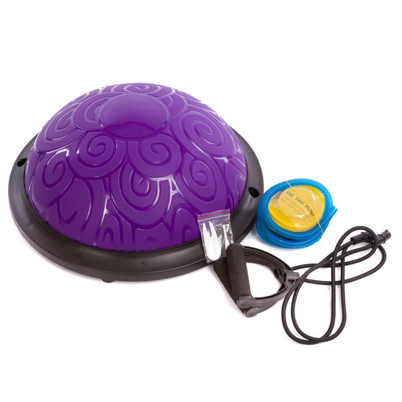 Полусфера для фитнеса с эспандерами Zelart BOSU SPOINT FI-1931 Фиолетовый (DR004899) - фото 2