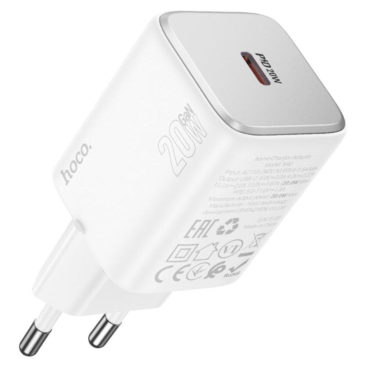 Зарядное устройство для телефонов Hoco N40 Mighty PD20W Type-C White (608aa640)