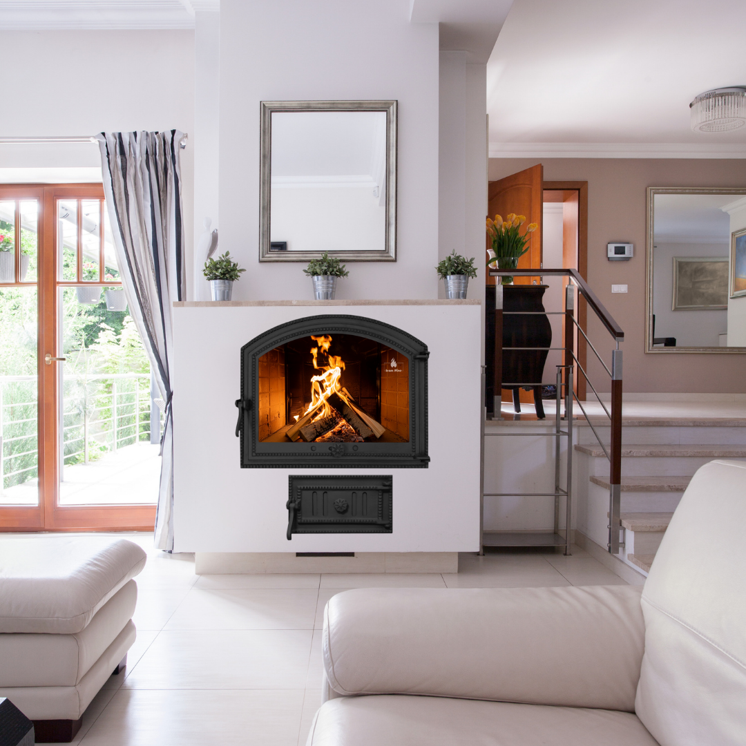 Дверцы каминные Iron Fire Sandra со стеклом чугунные 575x475 мм (1254)