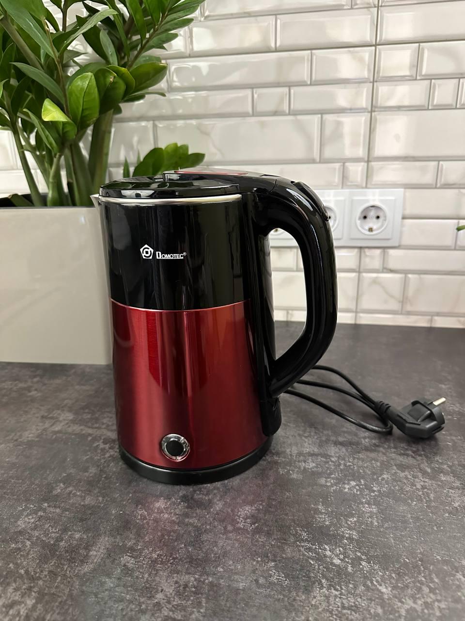 Чайник електричний із нержавіючої сталі Domotec 2,3 л 2000 Вт Червоний (MS-5029)