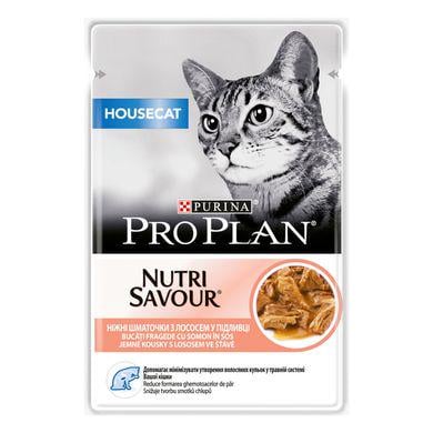 Вологий корм пауч для кошек живущих в помещении Pro Plan Housecat 85 г Лосось