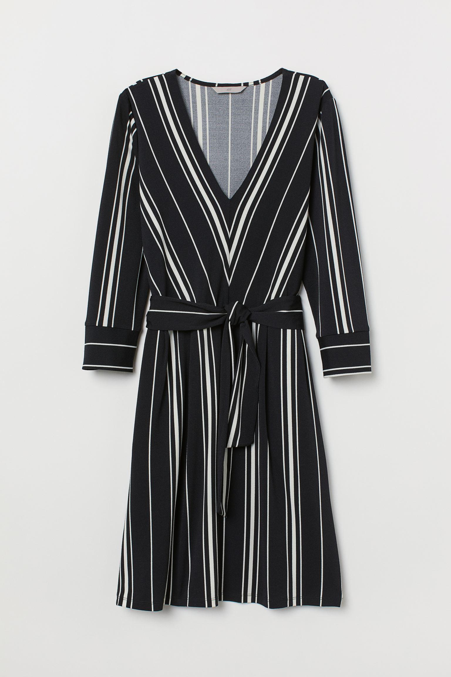 Платье H&M Полоска S Черно-белый (9076129359)