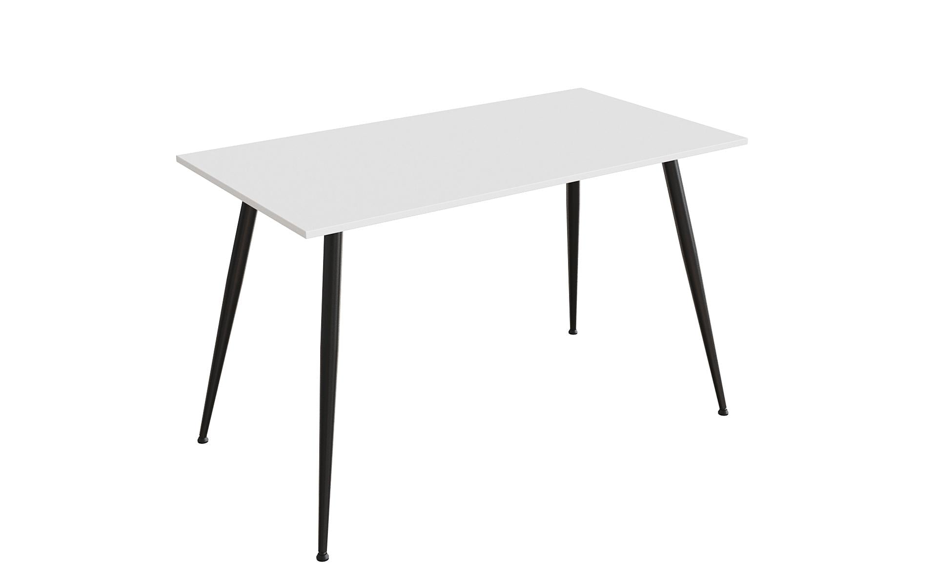 Обеденный стол Ferrum-decor Марсель 40 металл/ДСП 16 мм 75x120x60 см Черный/Белый (FRD-106759)