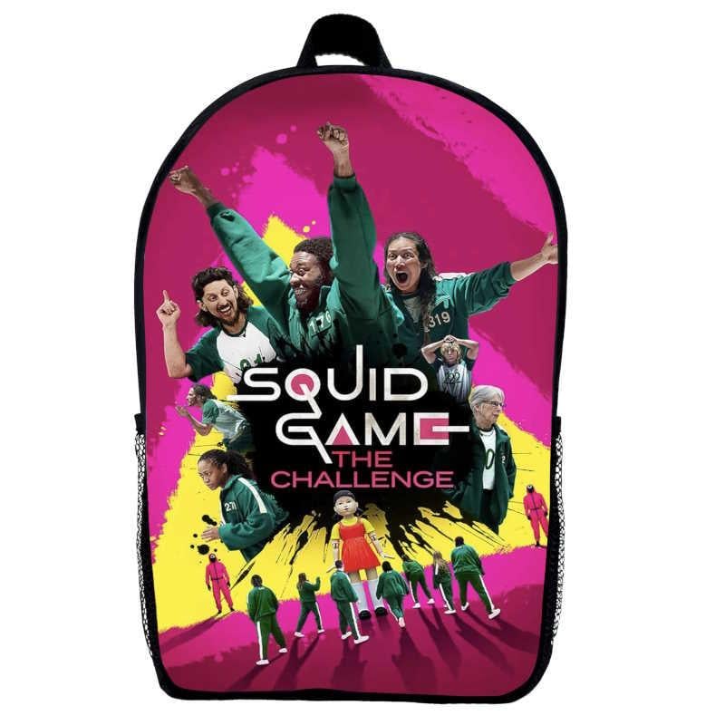 Школьный рюкзак с принтом Squid Game 04 39х27х14 см 14 л Черный (2501723185)