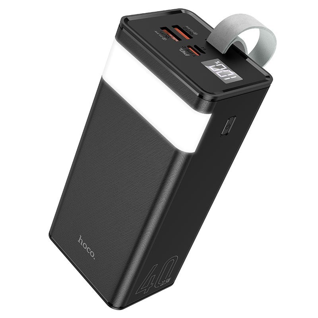 Повербанк Hoco J86 Powermaster 40000 mAh 22,5W 5A з ліхтариком 2USB-A Чорний (18408359) - фото 1