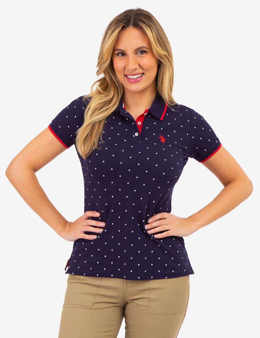 Поло женское US Polo ASSN DOT PRINT Blue M Синий (4826241296626)