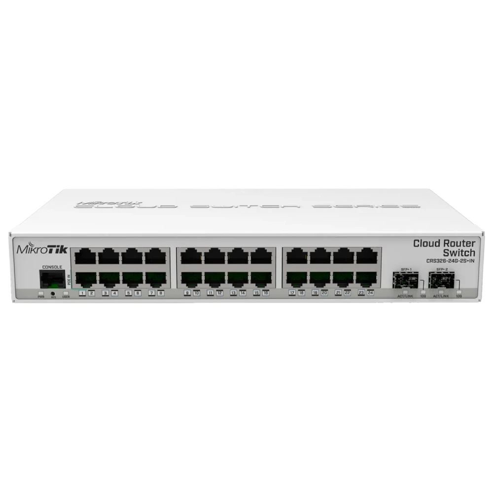 Комутатор 24 порти керований MikroTik 326-24G-2S+IN CRS326-24G-2S+IN (2864529465)