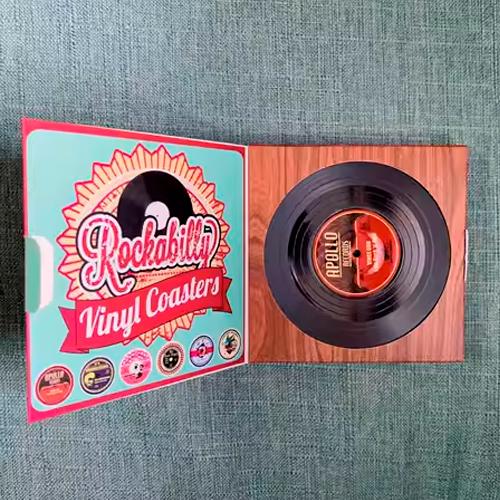 Подставки под кружки/бокалы Rockabilly Coasters в виде грампластинок 6 шт. - фото 5