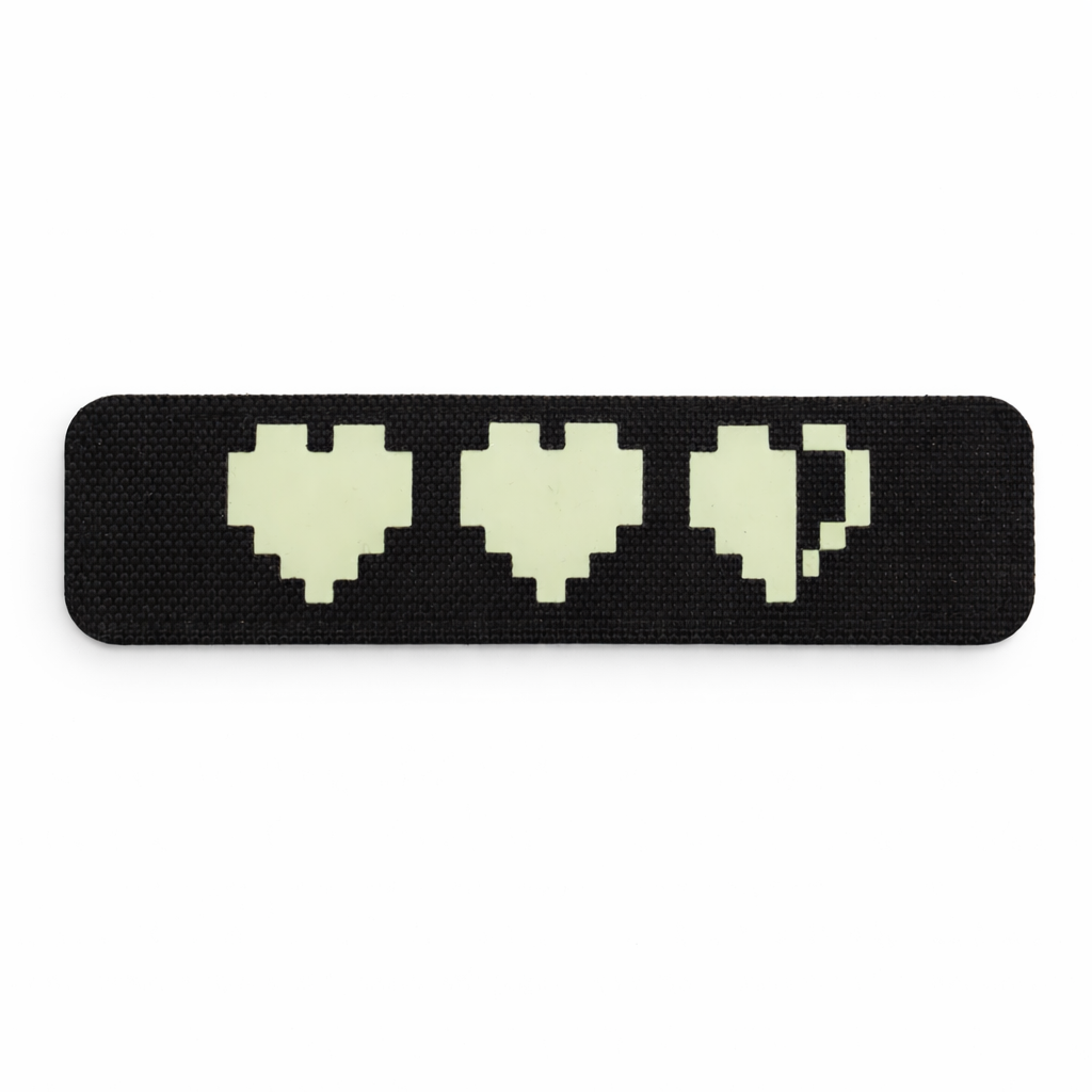 Шеврон на липучке Laser Cut 3 Lives 3 жизнь 12х3 см Черный/Люминисцентный