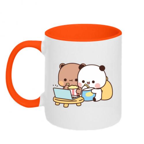 Чашка керамическая двухцветная Bubu and Dudu Chilling 320 мл Оранжевый с белым (15866275-36-194564)