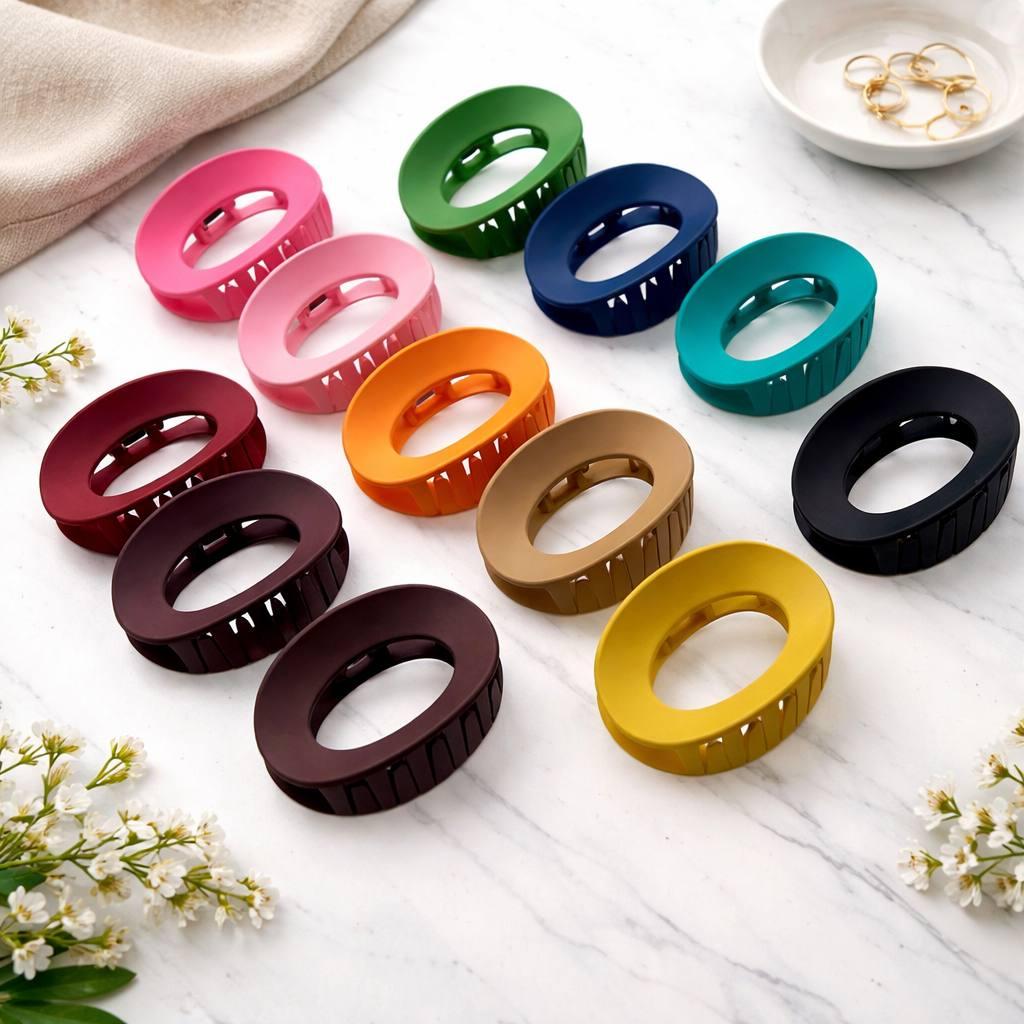 Набор крабиков для волос матовые каучуковые 12 шт. Разноцветный (2900818297)