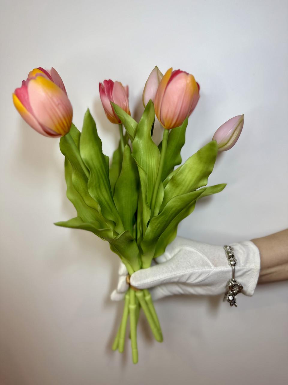 Букет тюльпанов силиконовый 7 веток 35 см
