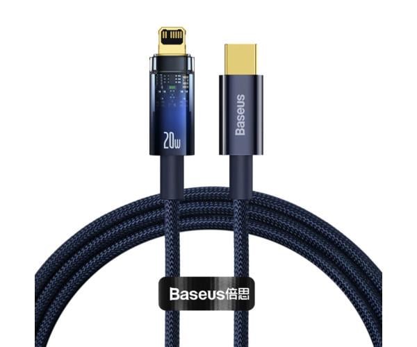 Кабель Data BASEUS Explorer Series Auto Power-Off Fast Charging Type-C-Lightning 20W 1 м Blue (CATS000003)